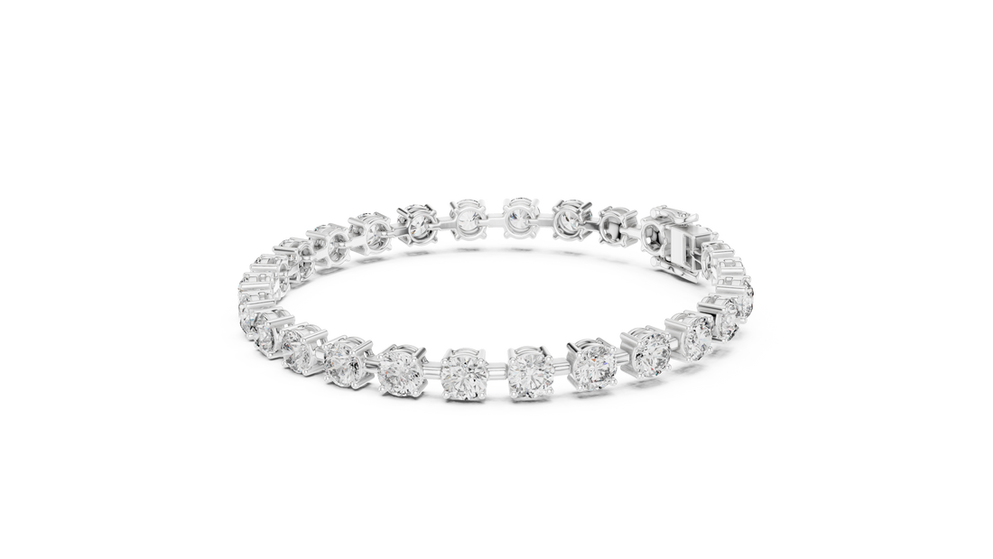 Round Cut Full Eternity Design for Women | Modern Classic Diamond Tennis Bracelet in Rose Gold