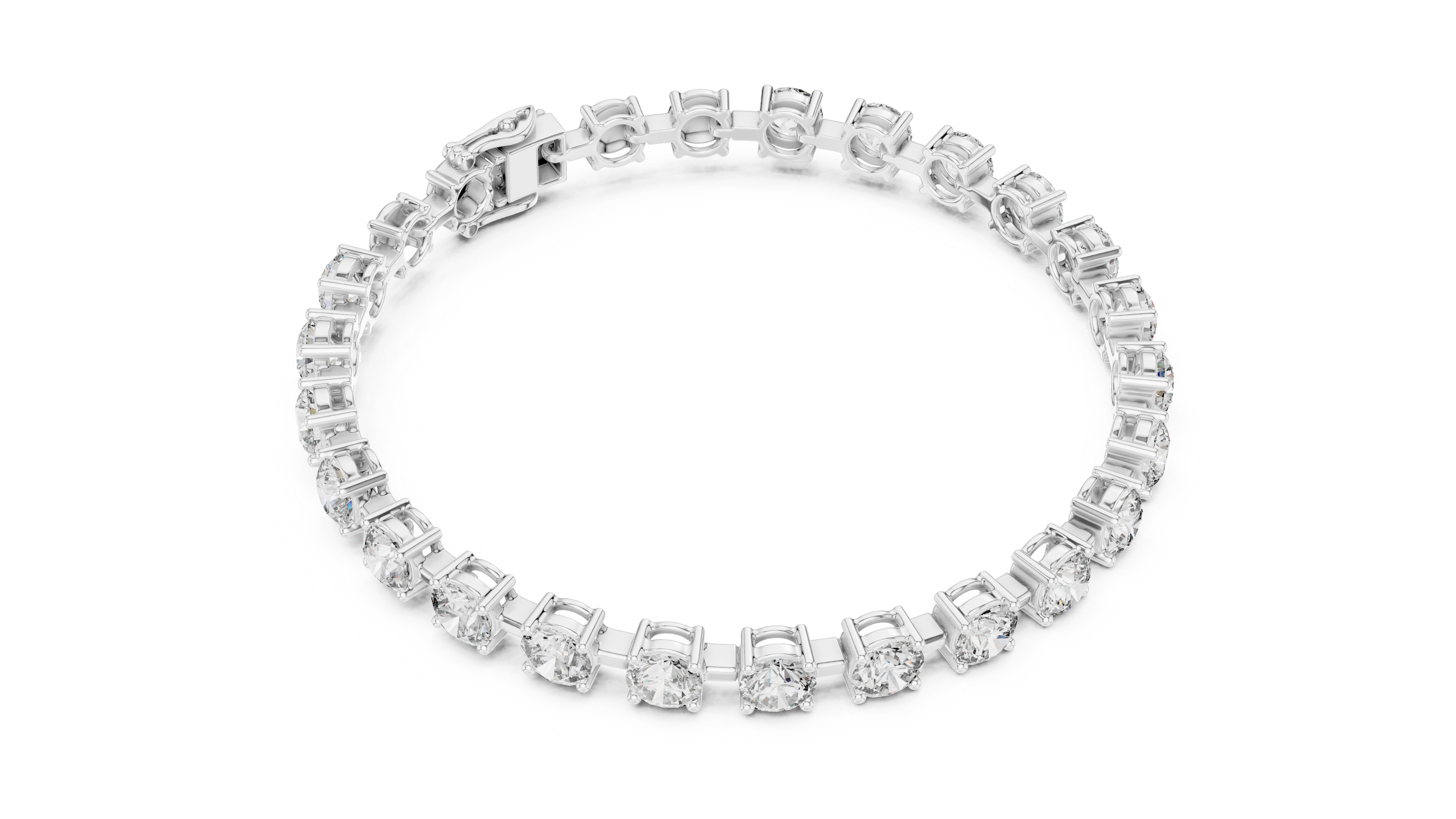 Round Cut Full Eternity Design for Women | Modern Classic Diamond Tennis Bracelet in Rose Gold