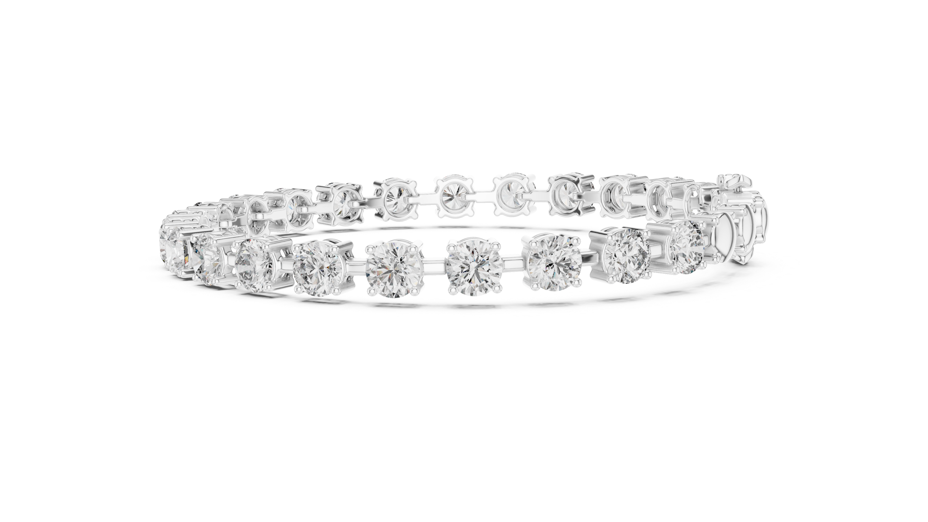 Round Cut Full Eternity Design for Women | Modern Classic Diamond Tennis Bracelet in Rose Gold