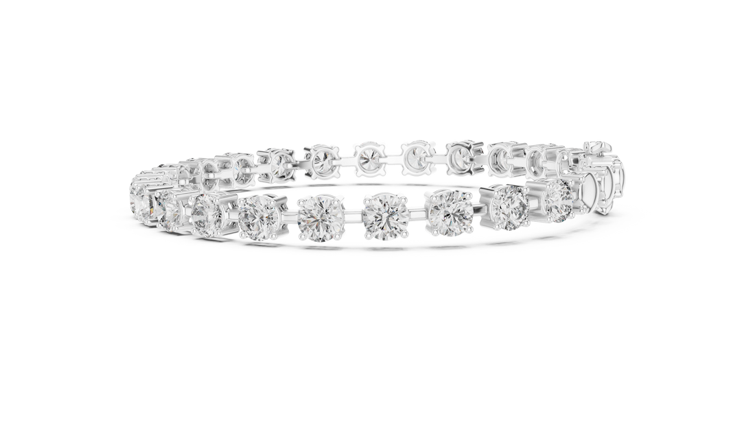 Round Cut Full Eternity Design for Women | Modern Classic Diamond Tennis Bracelet in Rose Gold