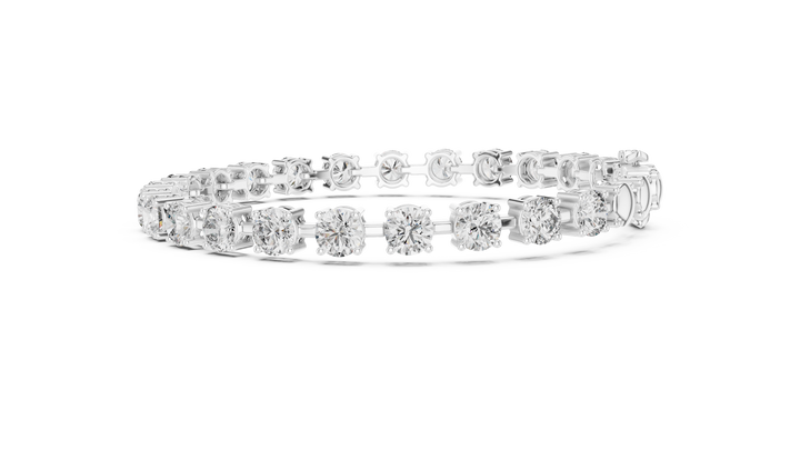 Round Cut Full Eternity Design for Women | Modern Classic Diamond Tennis Bracelet in Rose Gold