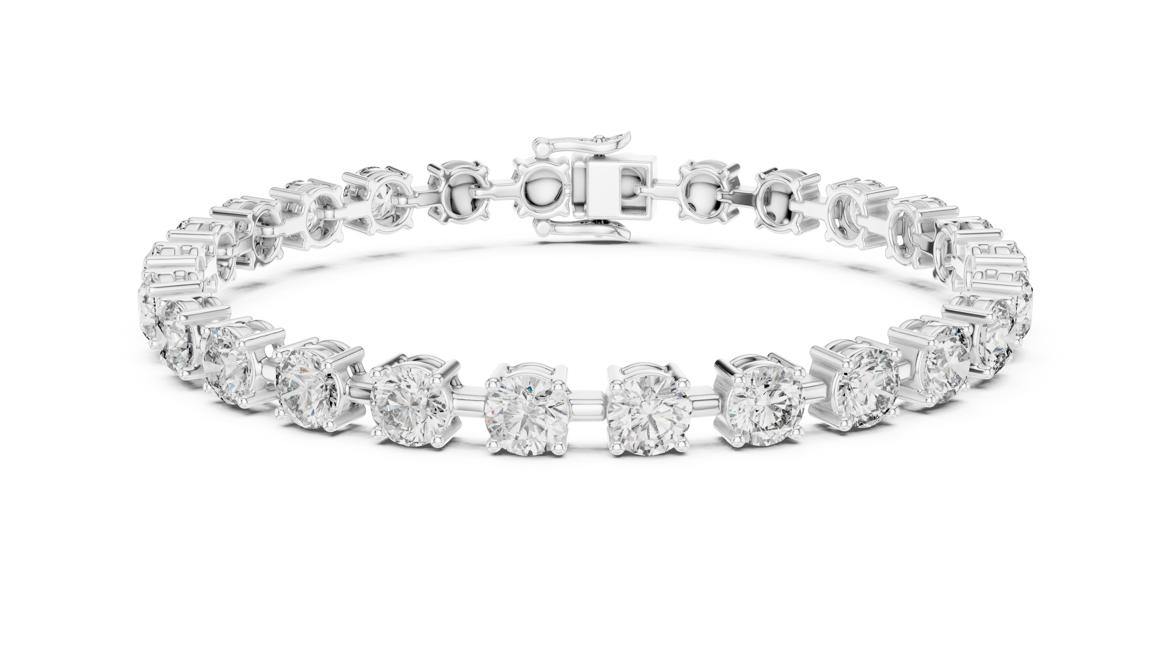 Round Cut Full Eternity Design for Women | Modern Classic Diamond Tennis Bracelet in Rose Gold