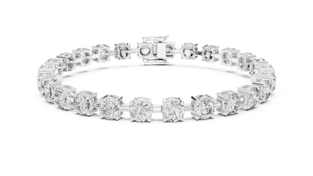 Round Cut Full Eternity Design for Women | Modern Classic Diamond Tennis Bracelet in Rose Gold