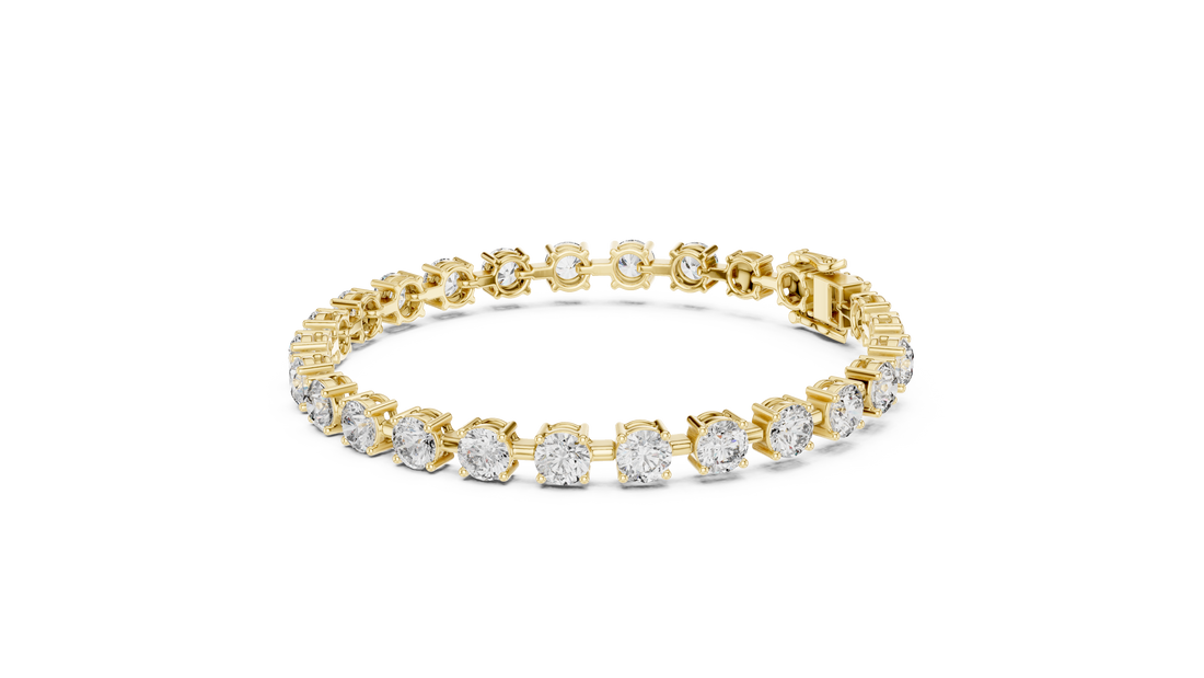Round Cut Full Eternity Design for Women | Modern Classic Diamond Tennis Bracelet in Rose Gold