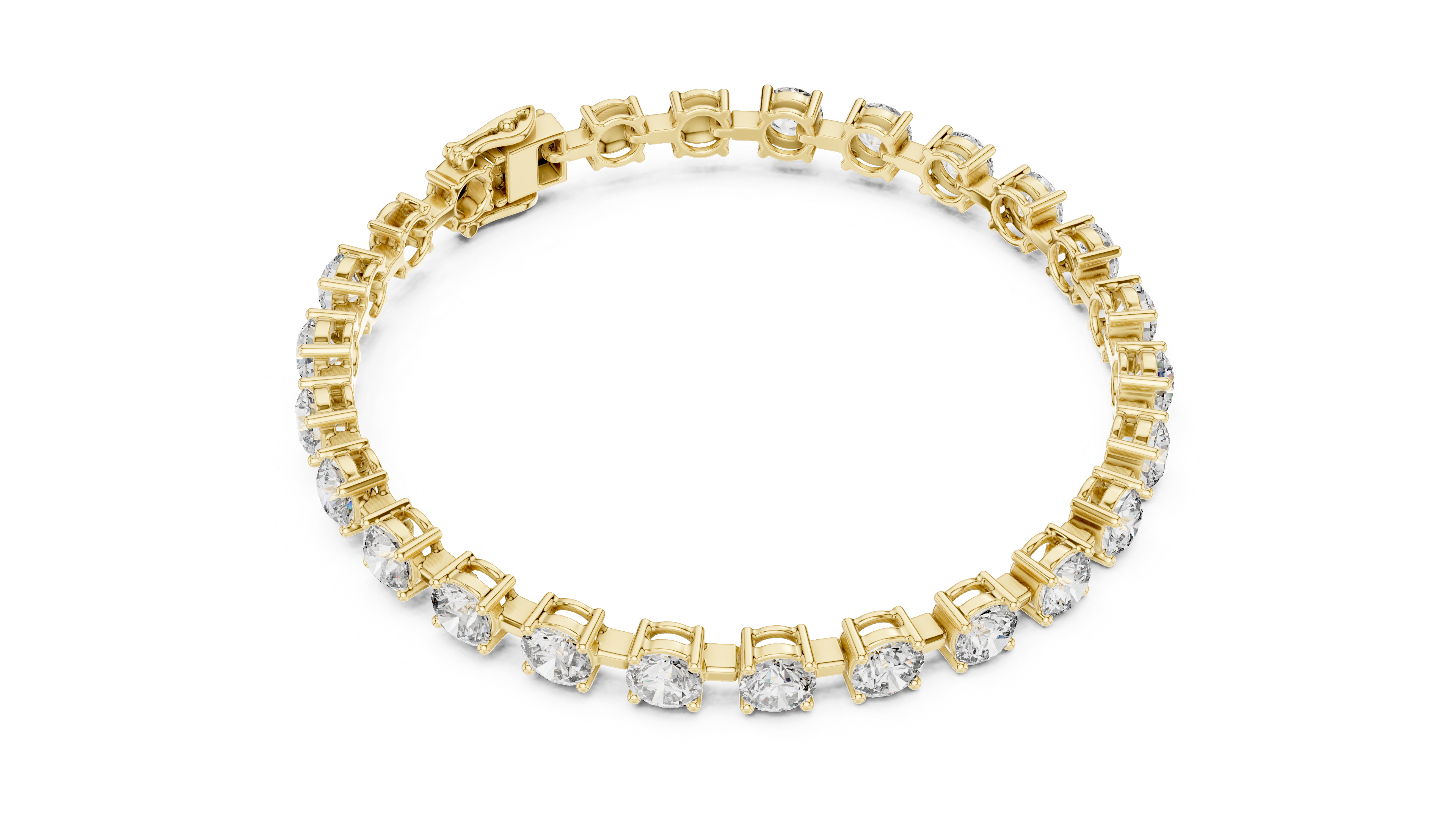 Round Cut Full Eternity Design for Women | Modern Classic Diamond Tennis Bracelet in Rose Gold