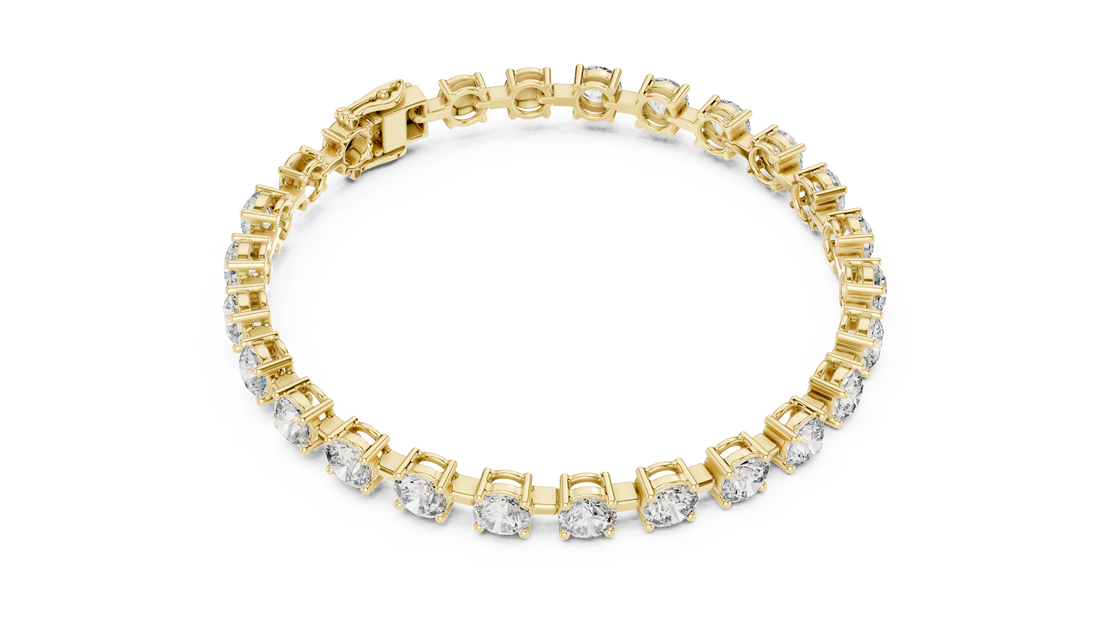 Round Cut Full Eternity Design for Women | Modern Classic Diamond Tennis Bracelet in Rose Gold
