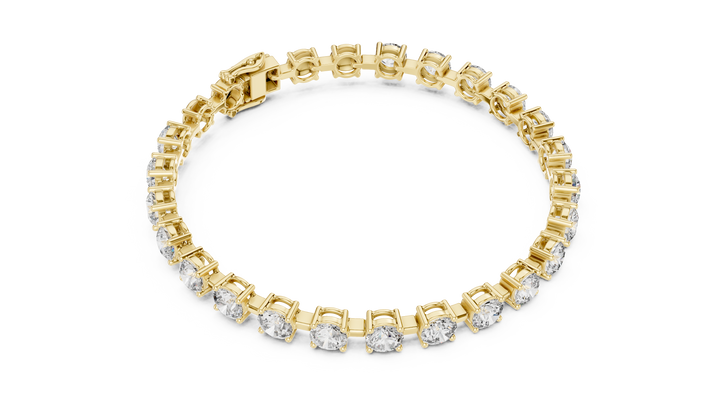 Round Cut Full Eternity Design for Women | Modern Classic Diamond Tennis Bracelet in Rose Gold