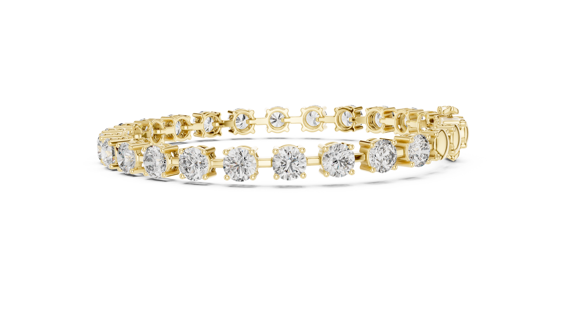 Round Cut Full Eternity Design for Women | Modern Classic Diamond Tennis Bracelet in Rose Gold