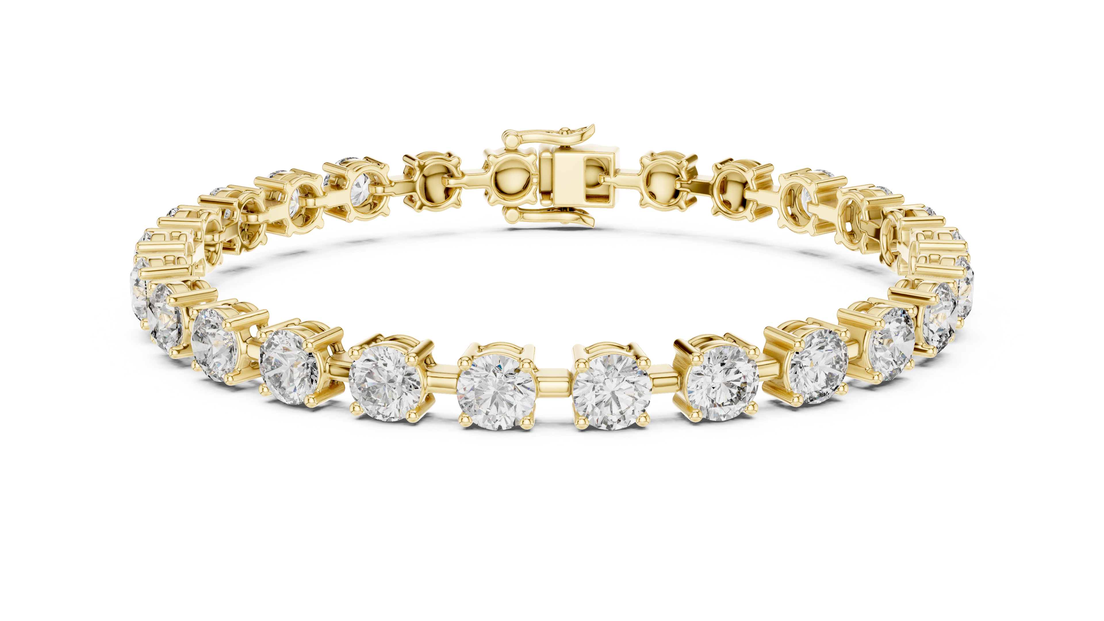 Round Cut Full Eternity Design for Women | Modern Classic Diamond Tennis Bracelet in Rose Gold