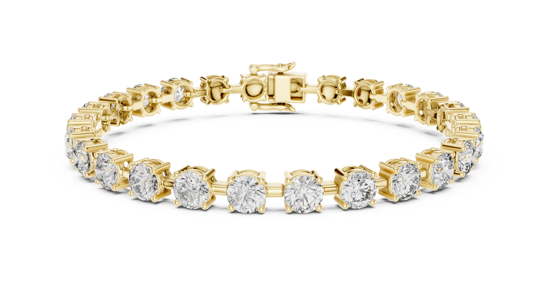 Round Cut Full Eternity Design for Women | Modern Classic Diamond Tennis Bracelet in Rose Gold