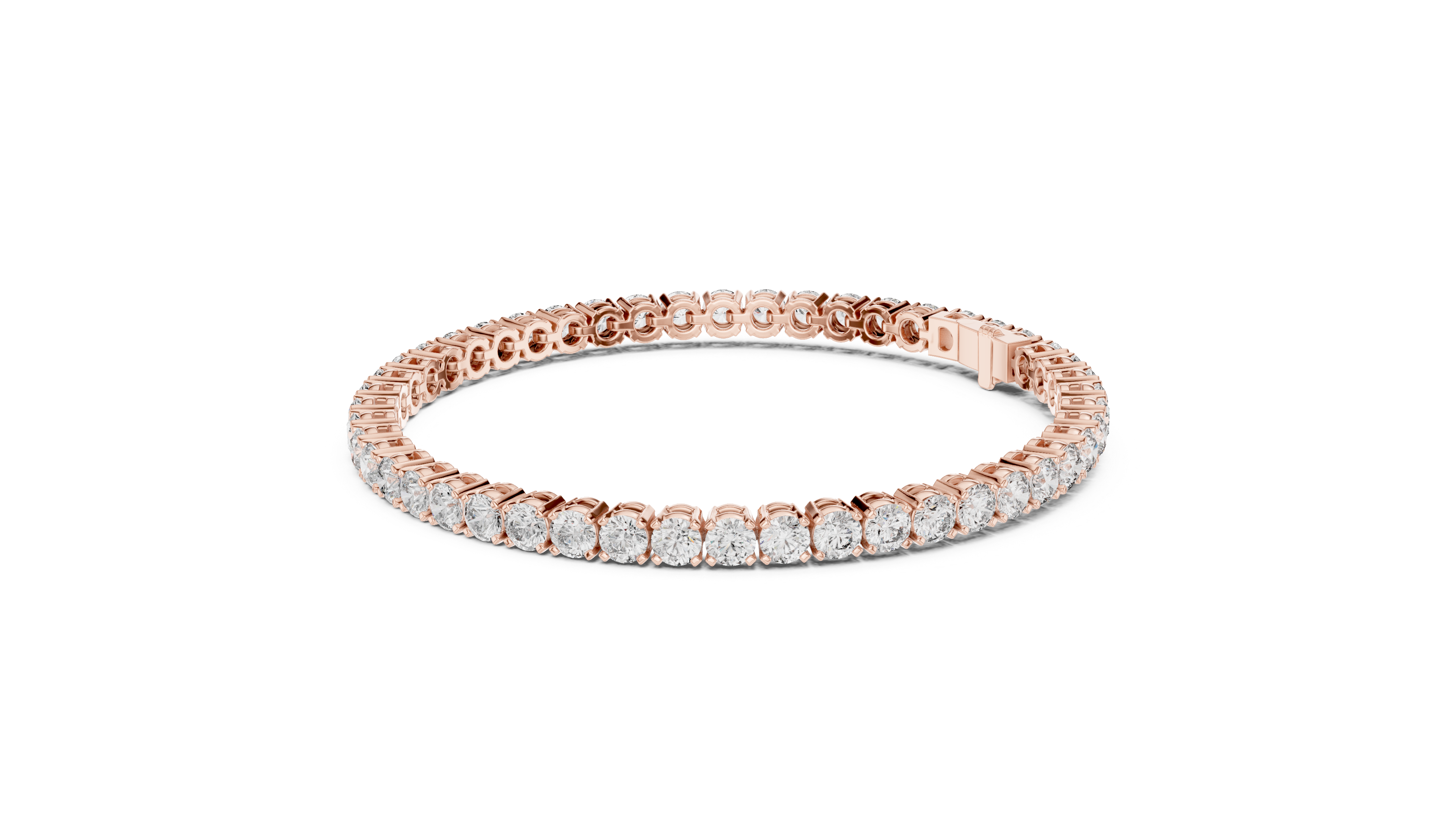 Elegant Full Tennis Bracelet for Women | Luxury Round Cut Diamond Tennis Bracelet in Wh1ite Gold
