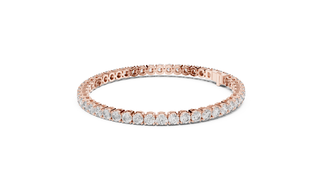 Elegant Full Tennis Bracelet for Women | Luxury Round Cut Diamond Tennis Bracelet in Wh1ite Gold