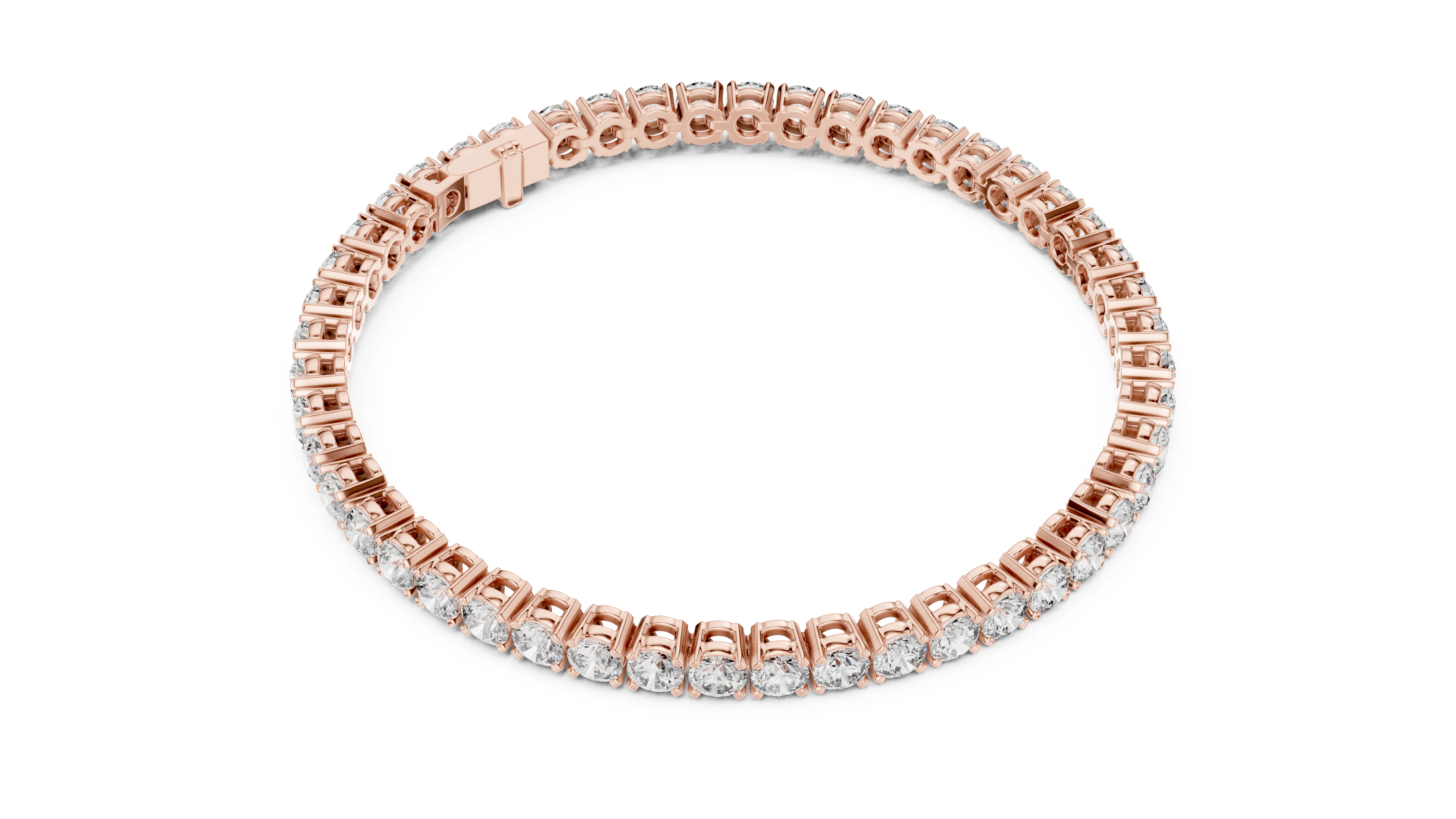Elegant Full Tennis Bracelet for Women | Luxury Round Cut Diamond Tennis Bracelet in Wh1ite Gold