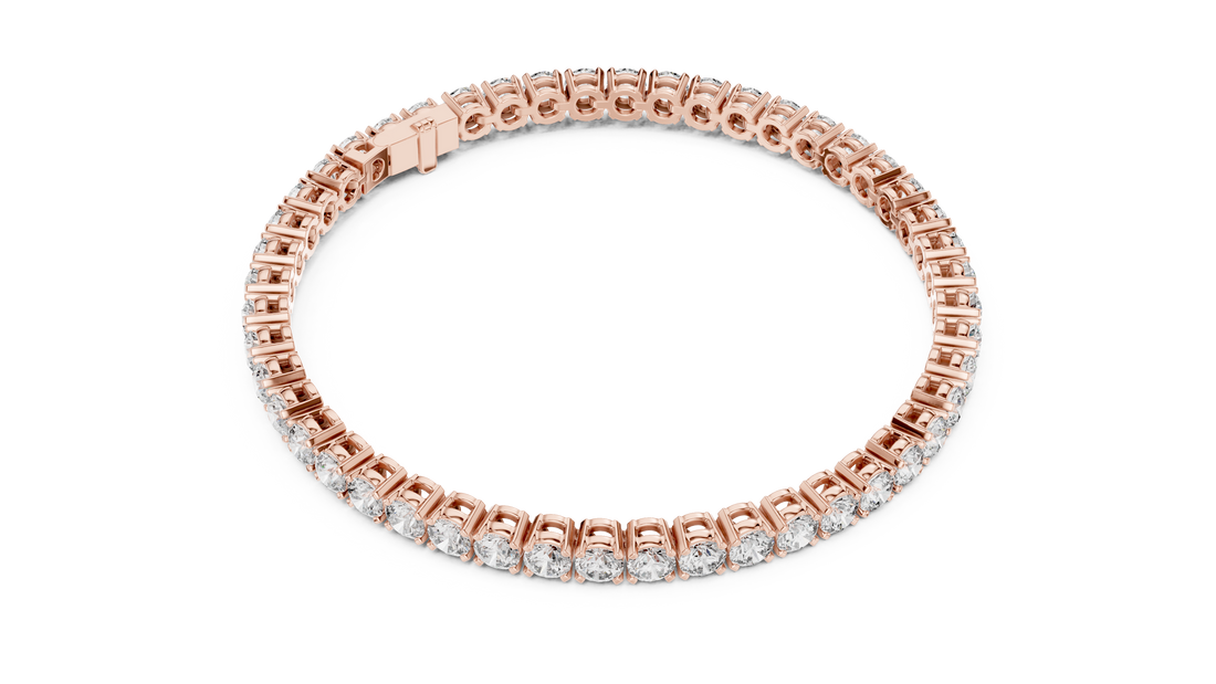 Elegant Full Tennis Bracelet for Women | Luxury Round Cut Diamond Tennis Bracelet in Wh1ite Gold