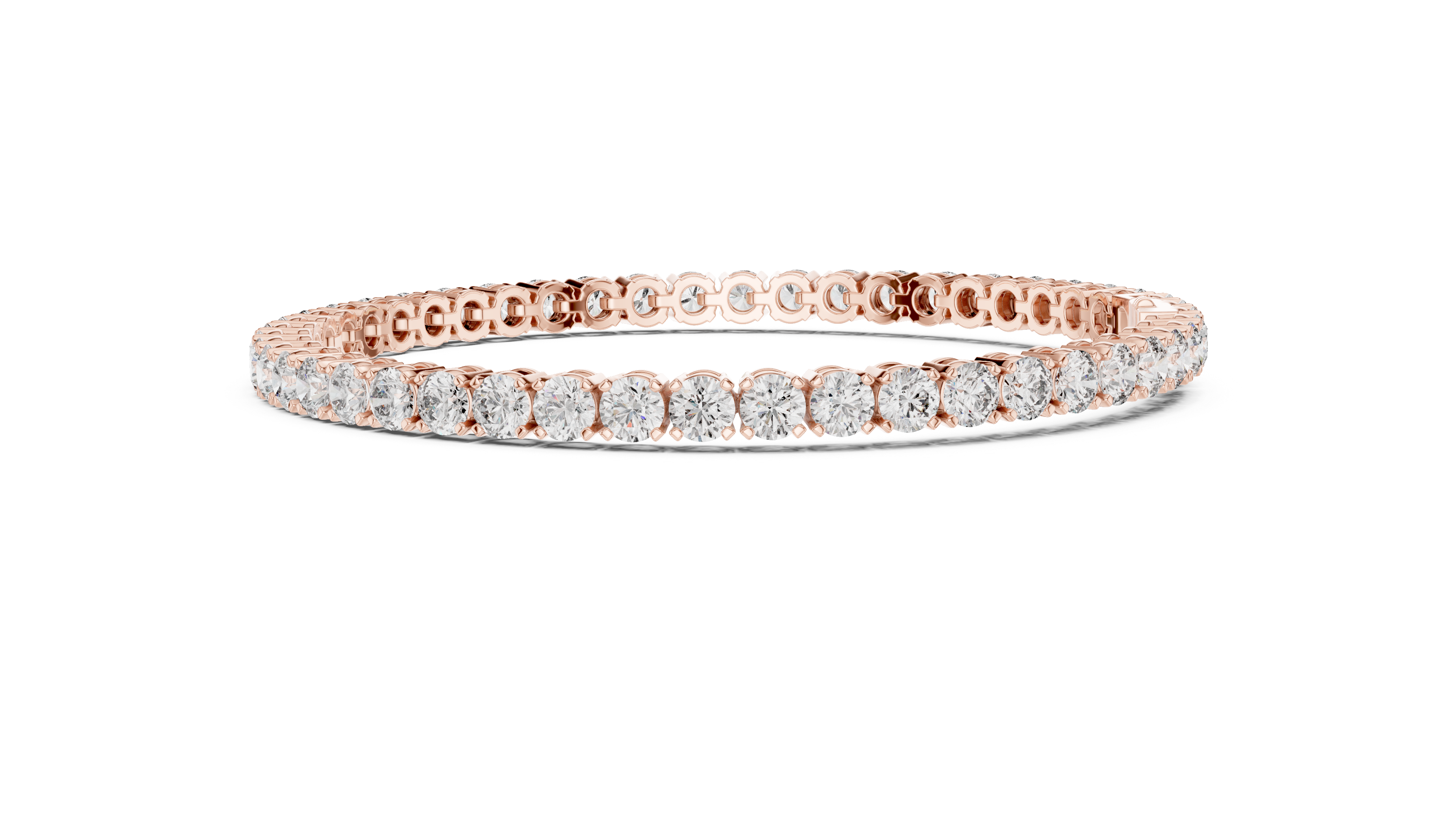 Elegant Full Tennis Bracelet for Women | Luxury Round Cut Diamond Tennis Bracelet in Wh1ite Gold
