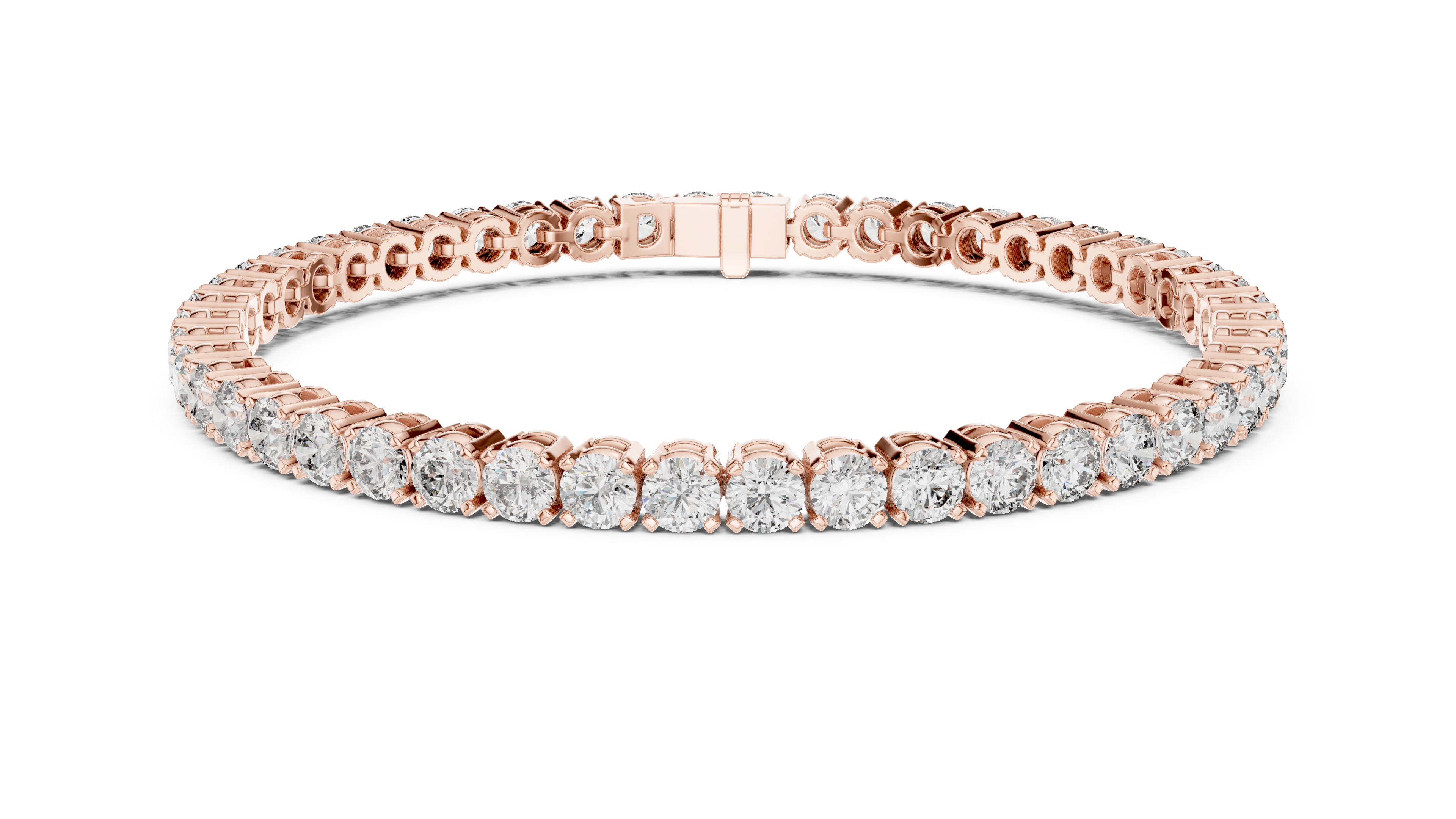 Elegant Full Tennis Bracelet for Women | Luxury Round Cut Diamond Tennis Bracelet in Wh1ite Gold