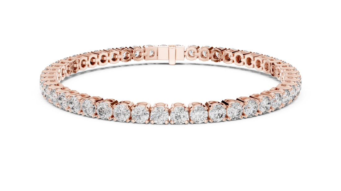 Elegant Full Tennis Bracelet for Women | Luxury Round Cut Diamond Tennis Bracelet in Wh1ite Gold