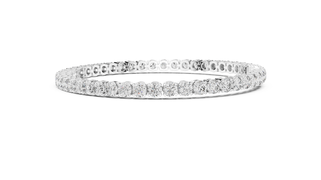 Elegant Full Tennis Bracelet for Women | Luxury Round Cut Diamond Tennis Bracelet in Wh1ite Gold