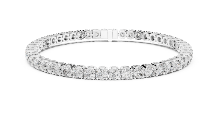 Elegant Full Tennis Bracelet for Women | Luxury Round Cut Diamond Tennis Bracelet in Wh1ite Gold