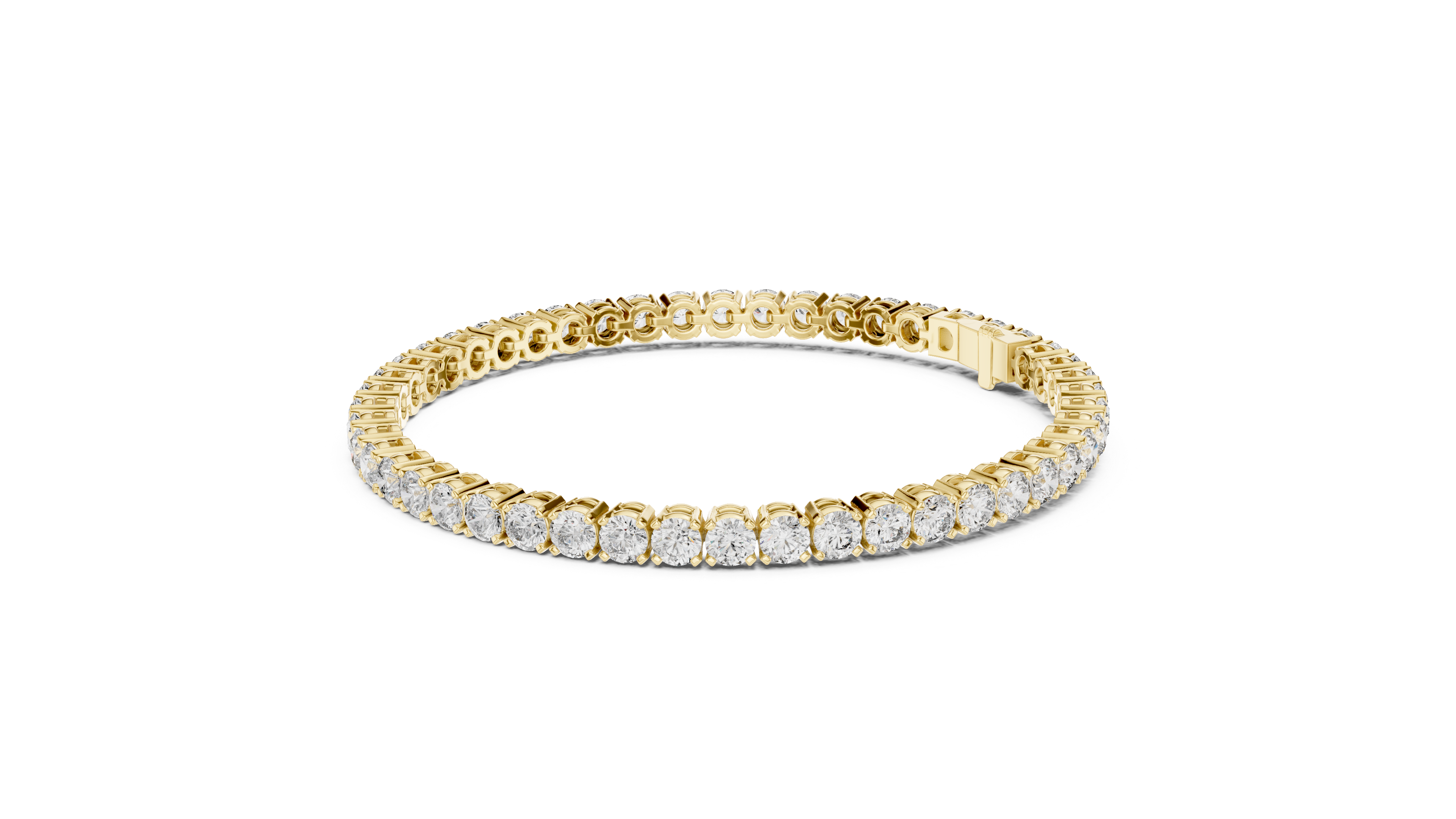 Elegant Full Tennis Bracelet for Women | Luxury Round Cut Diamond Tennis Bracelet in Wh1ite Gold
