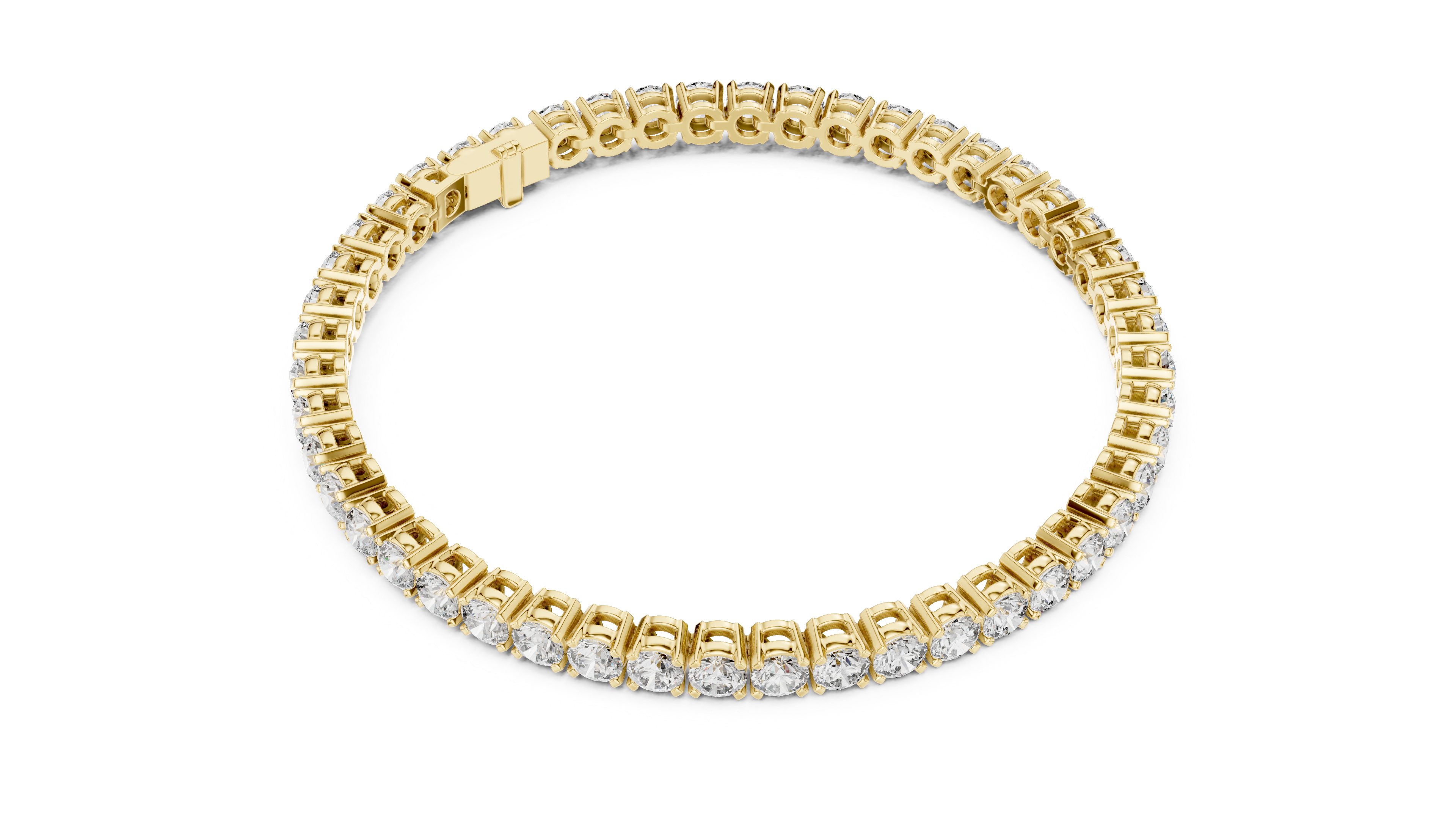 Elegant Full Tennis Bracelet for Women | Luxury Round Cut Diamond Tennis Bracelet in Wh1ite Gold