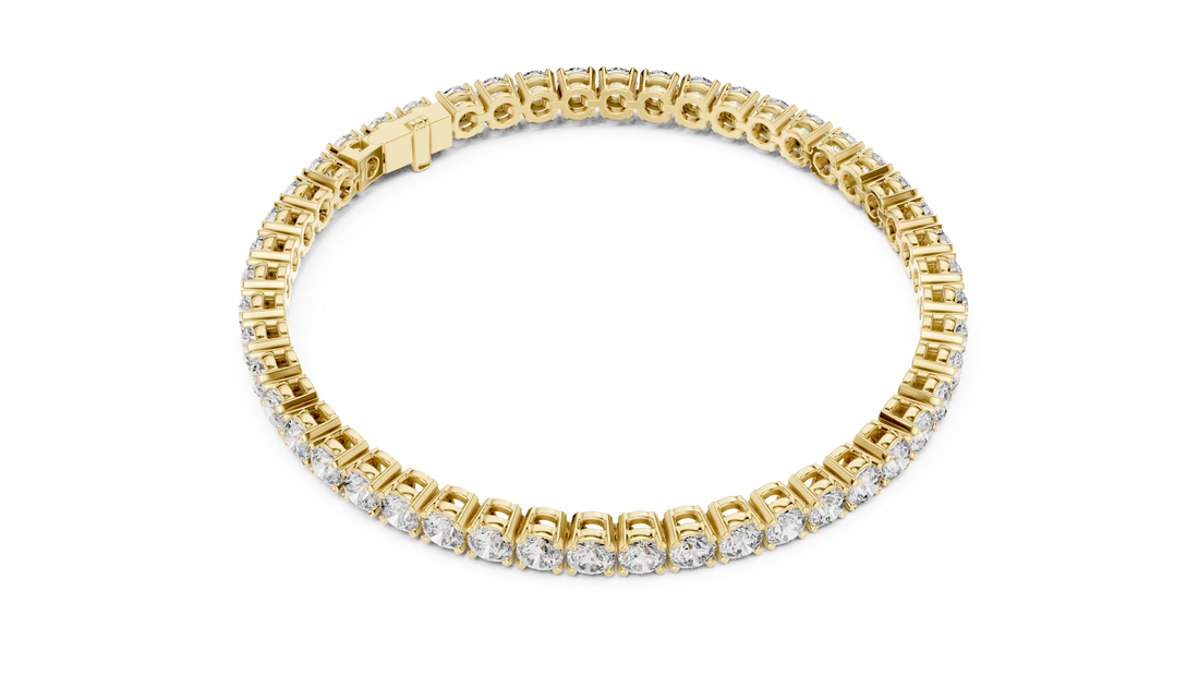 Elegant Full Tennis Bracelet for Women | Luxury Round Cut Diamond Tennis Bracelet in Wh1ite Gold