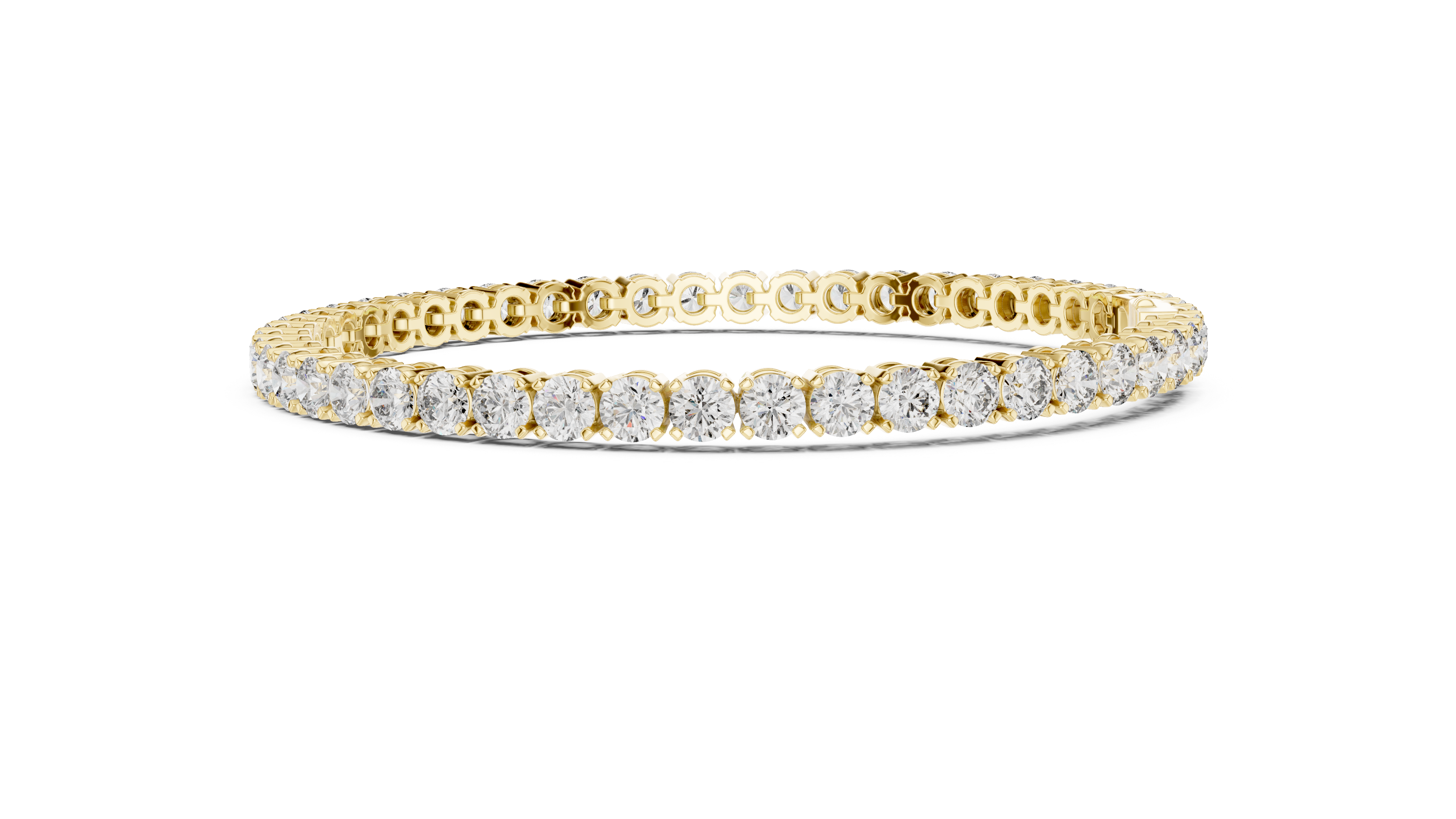 Elegant Full Tennis Bracelet for Women | Luxury Round Cut Diamond Tennis Bracelet in Wh1ite Gold