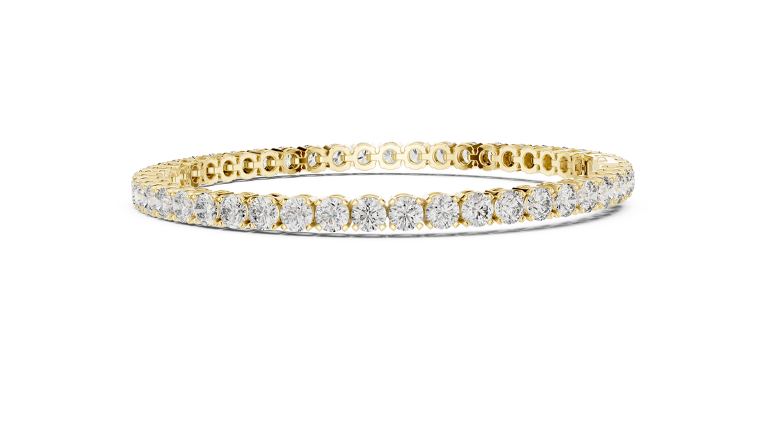 Elegant Full Tennis Bracelet for Women | Luxury Round Cut Diamond Tennis Bracelet in Wh1ite Gold