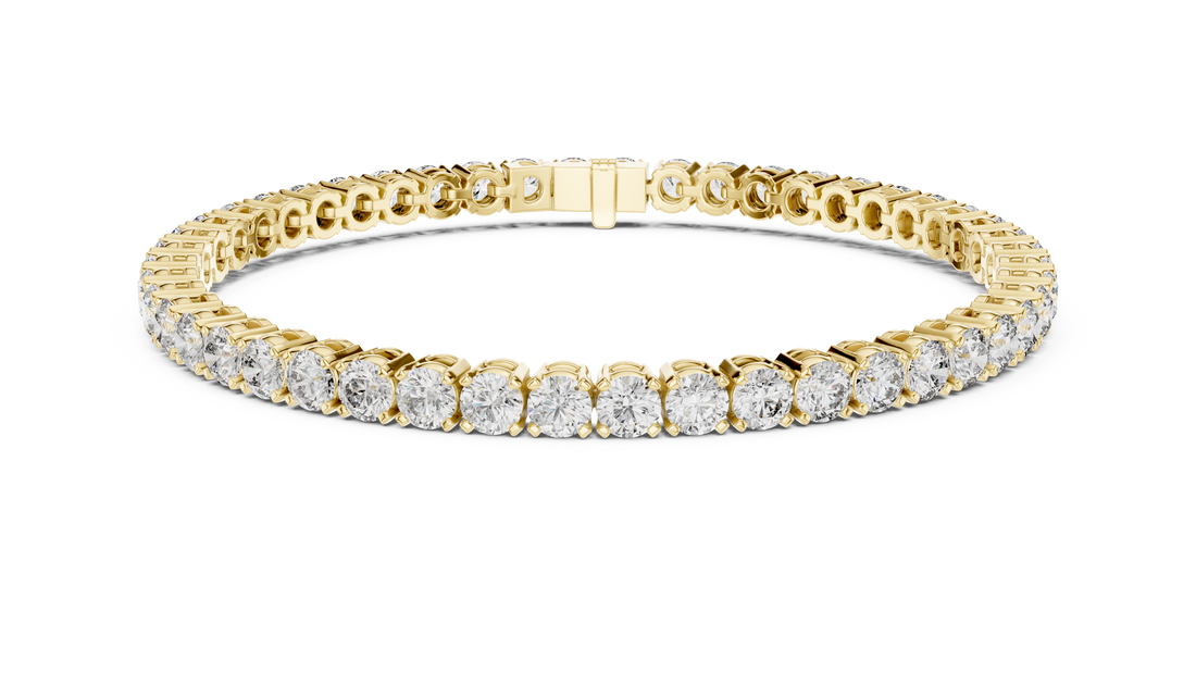 Elegant Full Tennis Bracelet for Women | Luxury Round Cut Diamond Tennis Bracelet in Wh1ite Gold