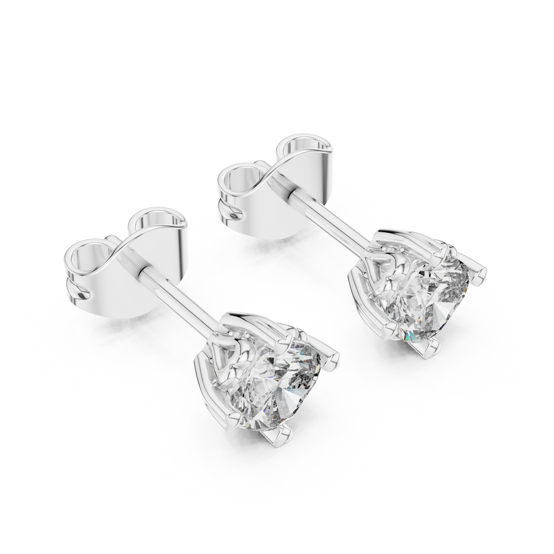 Simple Solitaire Round Diamond Stud Earrings For Daily Wear