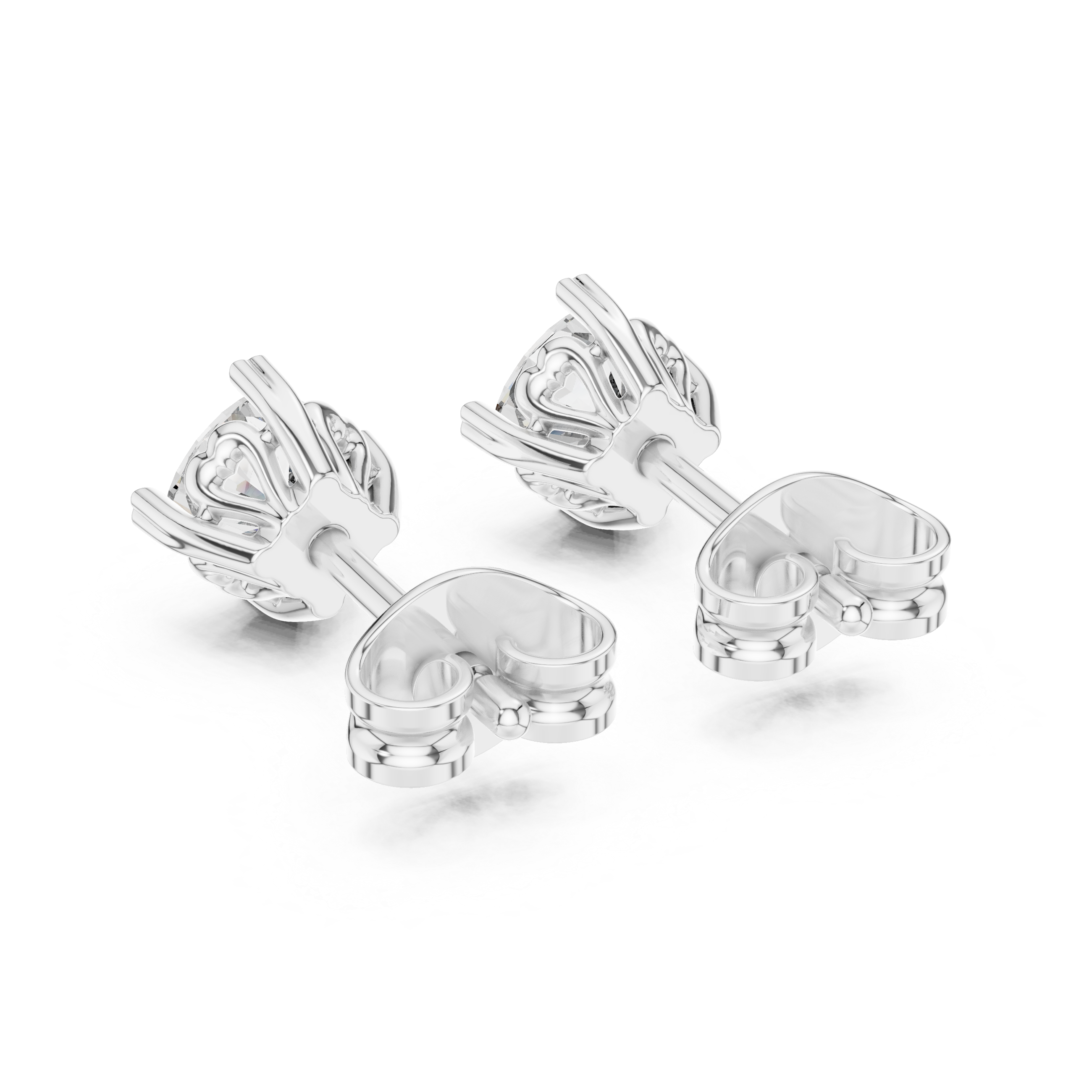 Simple Solitaire Round Diamond Stud Earrings For Daily Wear
