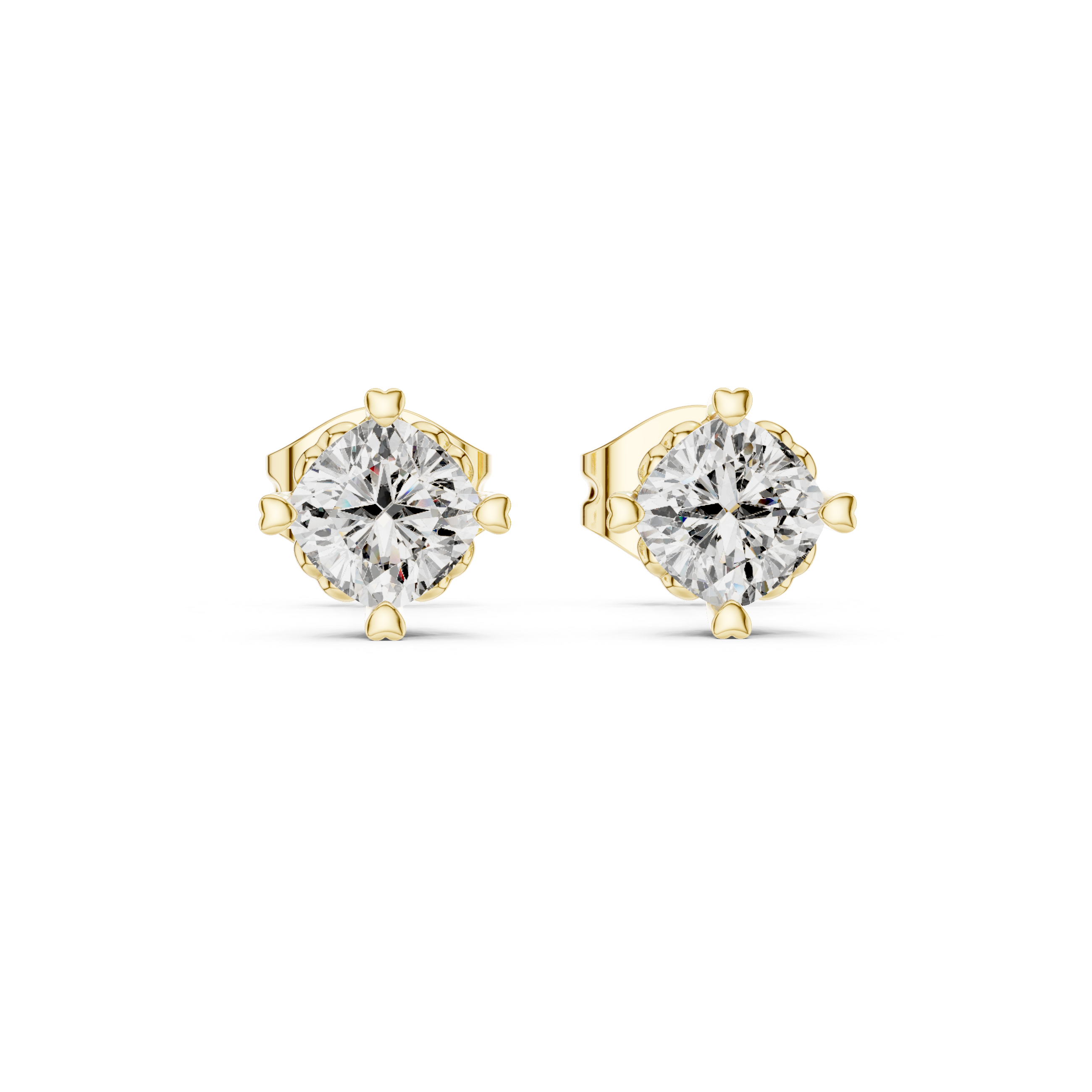 Simple Solitaire Round Diamond Stud Earrings For Daily Wear