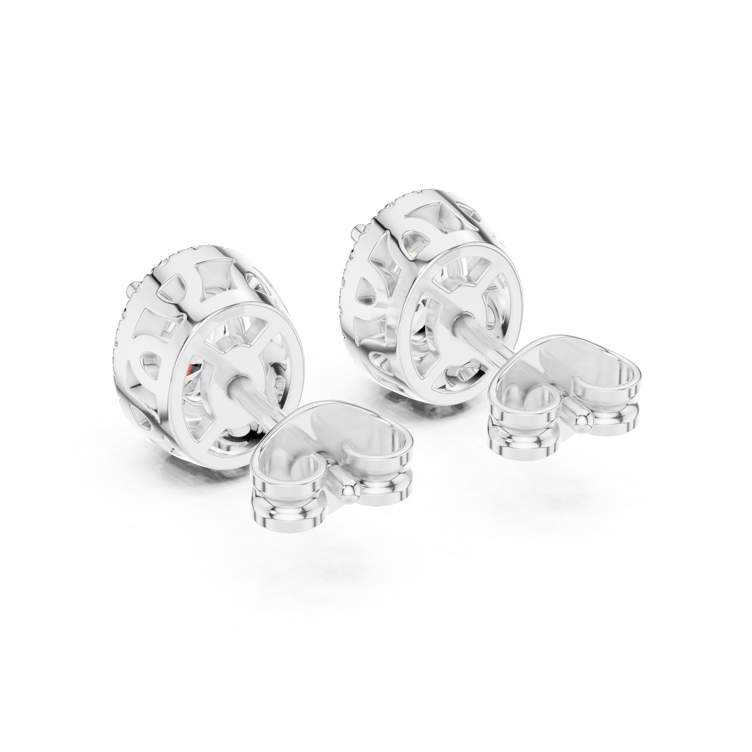 Brilliant Oval Diamond Halo Earrings in Rose Gold – Elegant Fine Jewelry with Sparkling Surround Stones