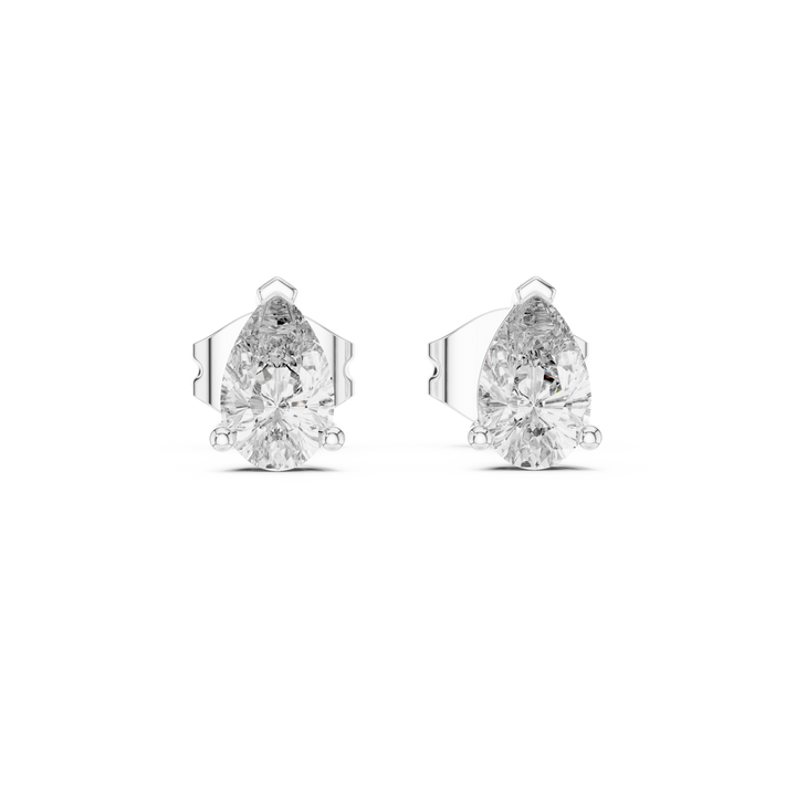 Chic Pear Cut Diamond Earrings with Prong Setting – Luxury Studs for Modern & Timeless Style