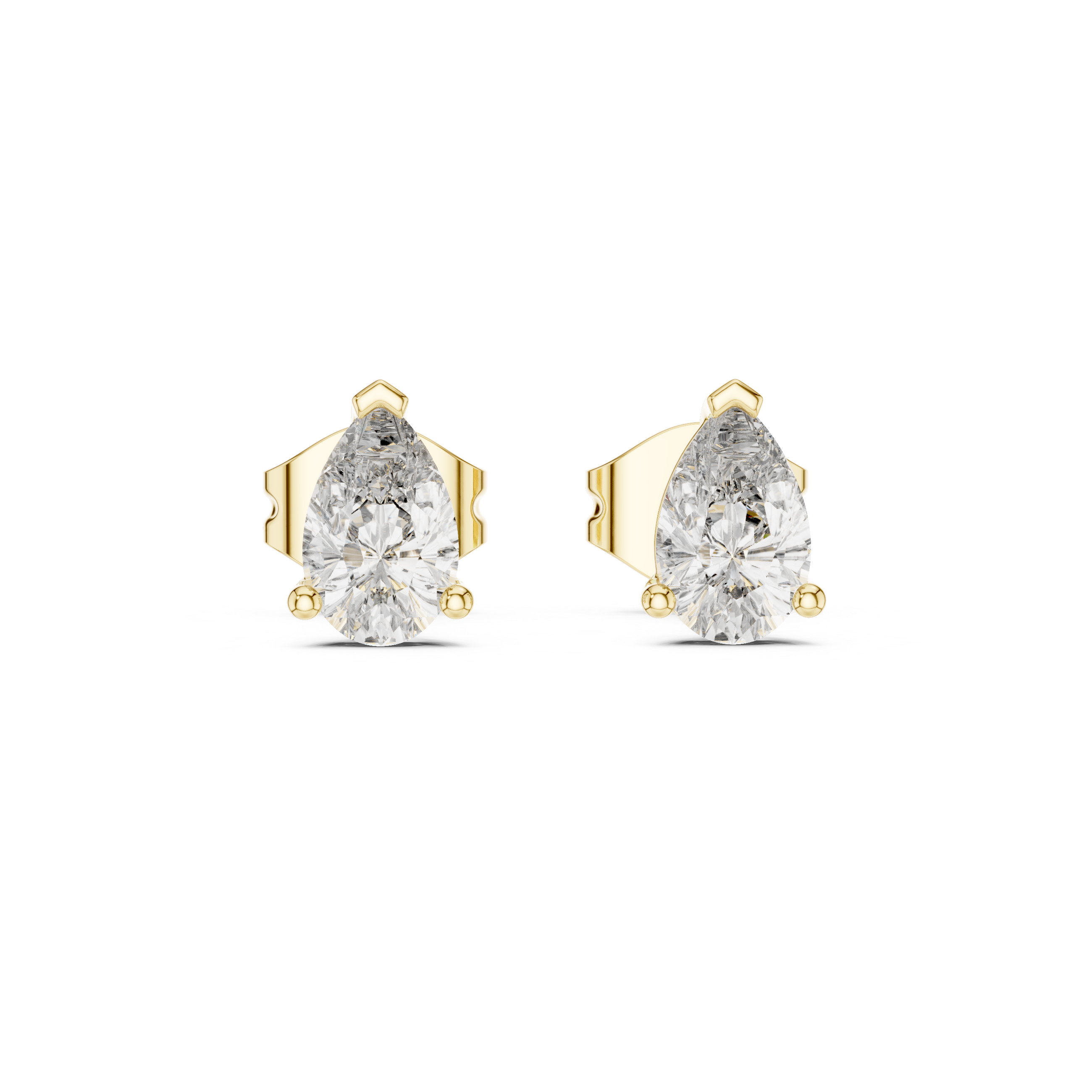 Chic Pear Cut Diamond Earrings with Prong Setting – Luxury Studs for Modern & Timeless Style
