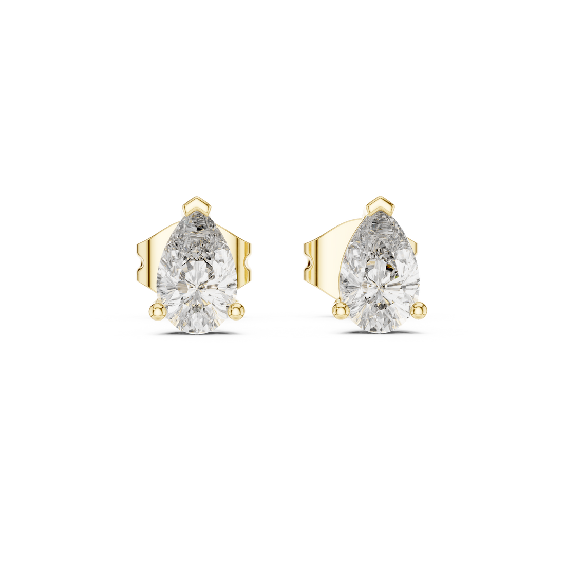 Chic Pear Cut Diamond Earrings with Prong Setting – Luxury Studs for Modern & Timeless Style