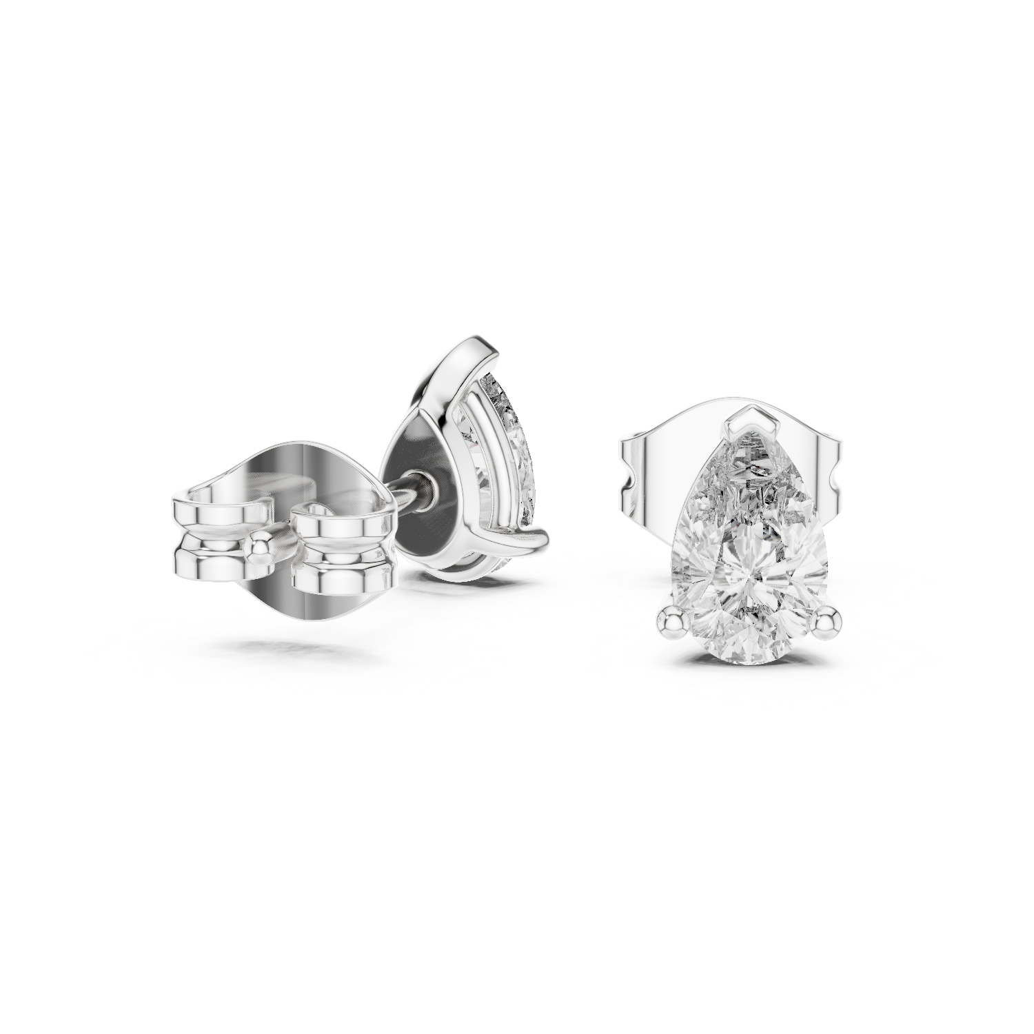 Chic Pear Cut Diamond Earrings with Prong Setting – Luxury Studs for Modern & Timeless Style