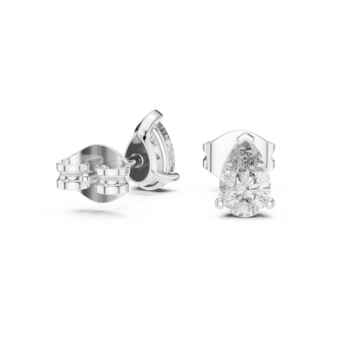 Chic Pear Cut Diamond Earrings with Prong Setting – Luxury Studs for Modern & Timeless Style