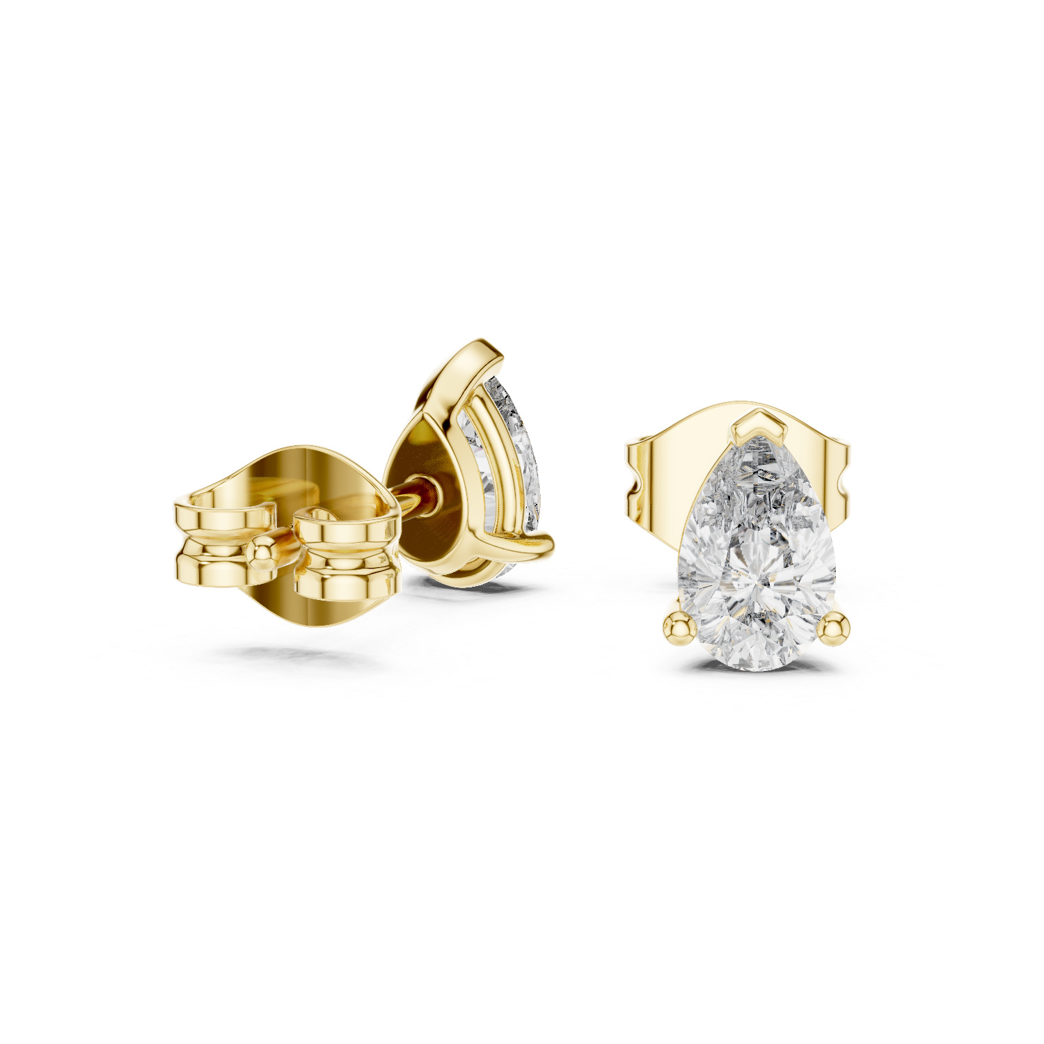 Chic Pear Cut Diamond Earrings with Prong Setting – Luxury Studs for Modern & Timeless Style