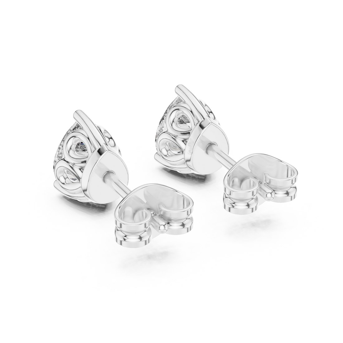 High-End Pear Diamond Stud Earrings – Rose Gold Classic Design for Special Occasions & Daily Wear