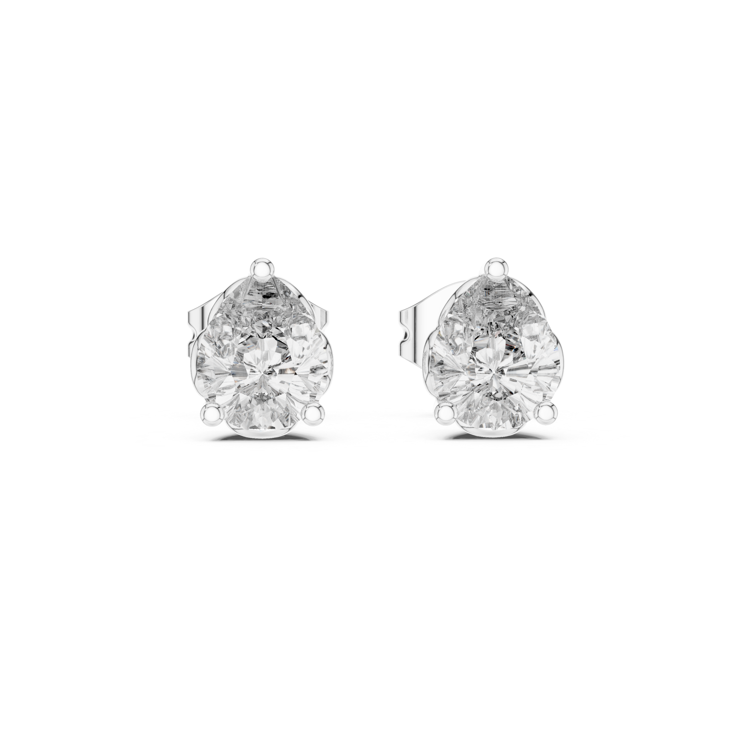 High-End Pear Diamond Stud Earrings – Rose Gold Classic Design for Special Occasions & Daily Wear