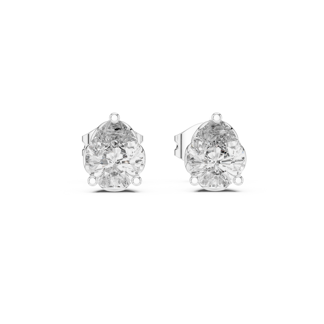 High-End Pear Diamond Stud Earrings – Rose Gold Classic Design for Special Occasions & Daily Wear