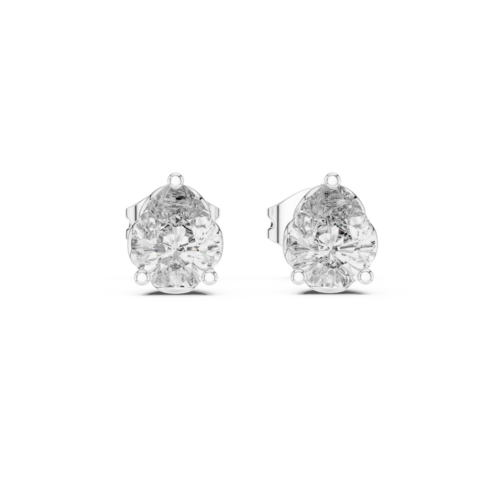 High-End Pear Diamond Stud Earrings – Rose Gold Classic Design for Special Occasions & Daily Wear