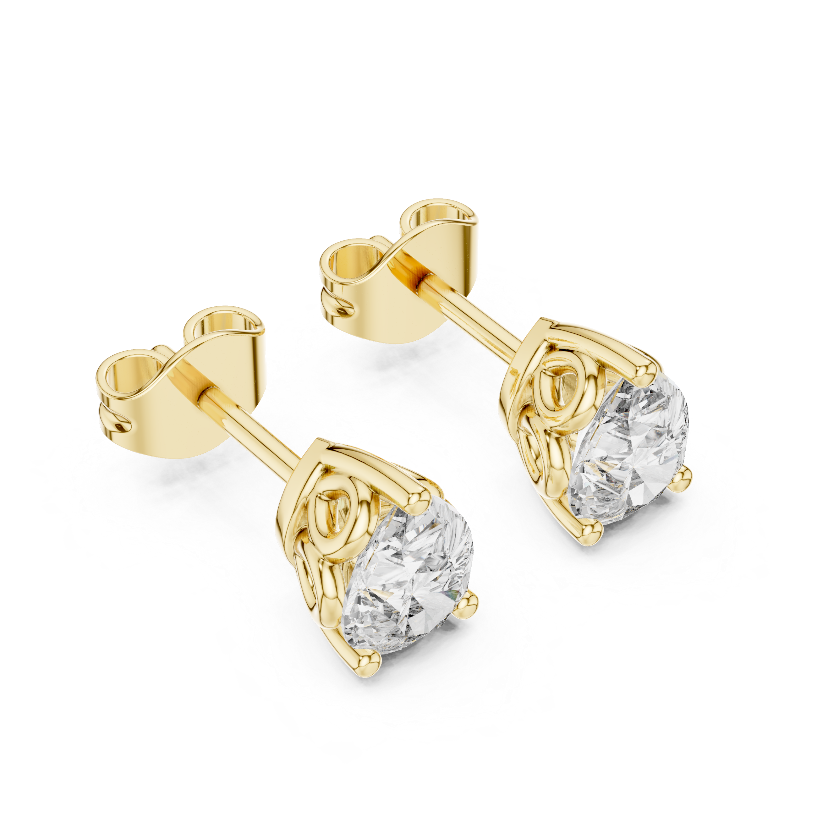 High-End Pear Diamond Stud Earrings – Rose Gold Classic Design for Special Occasions & Daily Wear