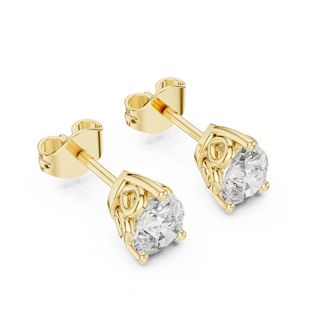 High-End Pear Diamond Stud Earrings – Rose Gold Classic Design for Special Occasions & Daily Wear