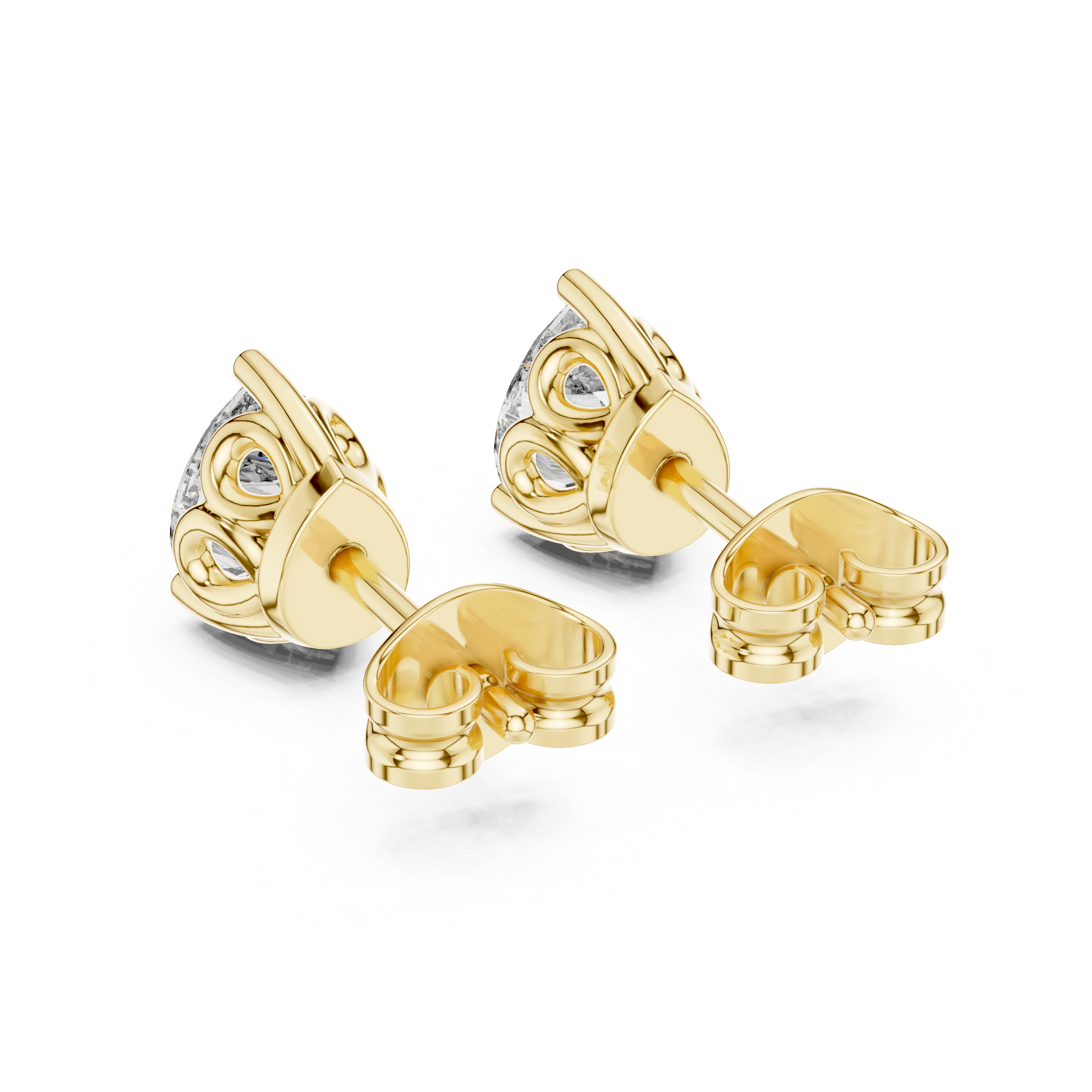 High-End Pear Diamond Stud Earrings – Rose Gold Classic Design for Special Occasions & Daily Wear