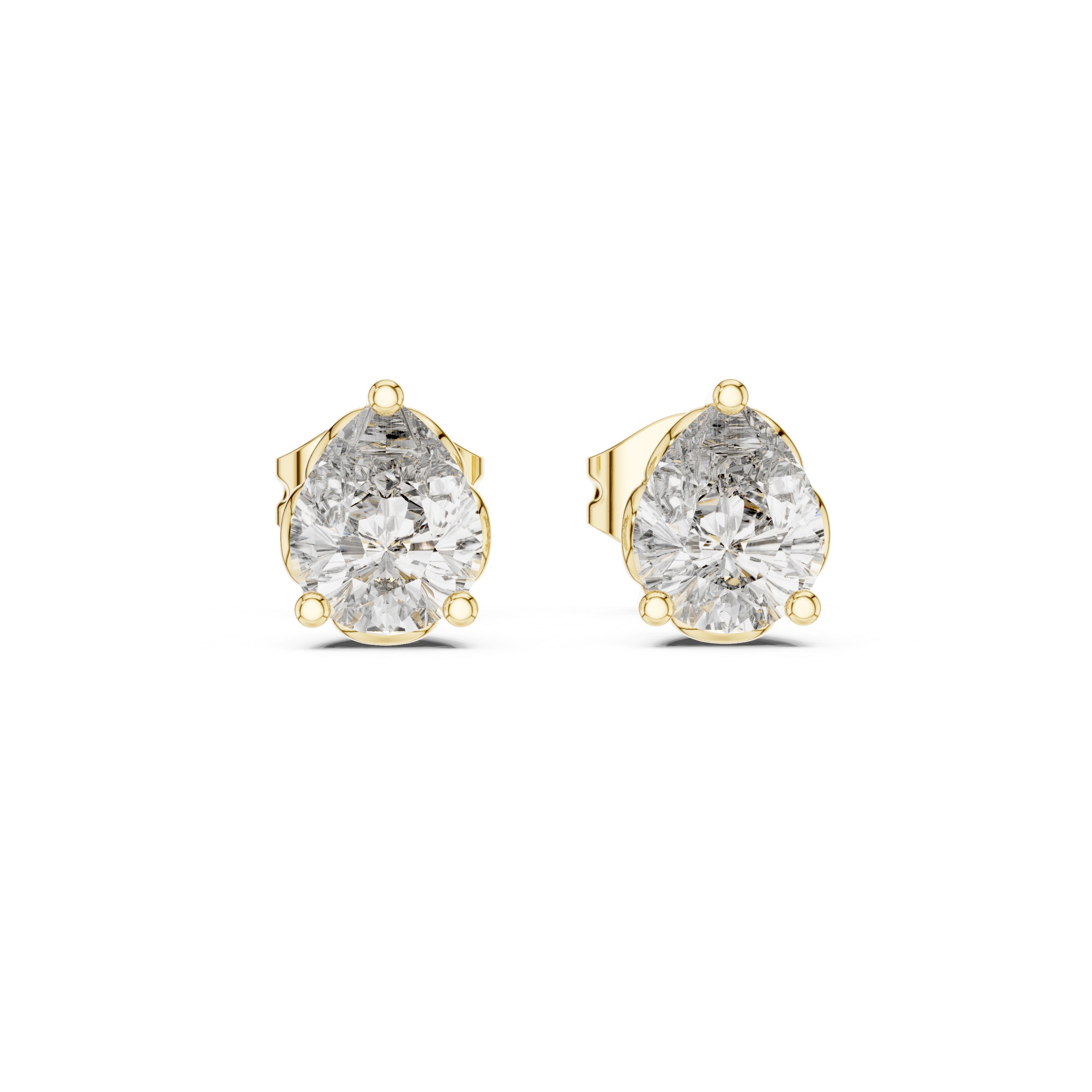 High-End Pear Diamond Stud Earrings – Rose Gold Classic Design for Special Occasions & Daily Wear