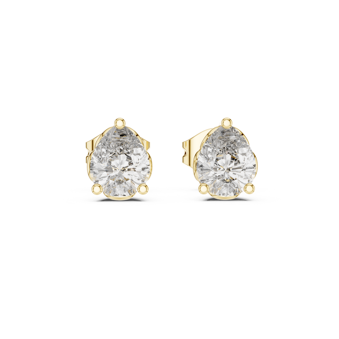 High-End Pear Diamond Stud Earrings – Rose Gold Classic Design for Special Occasions & Daily Wear