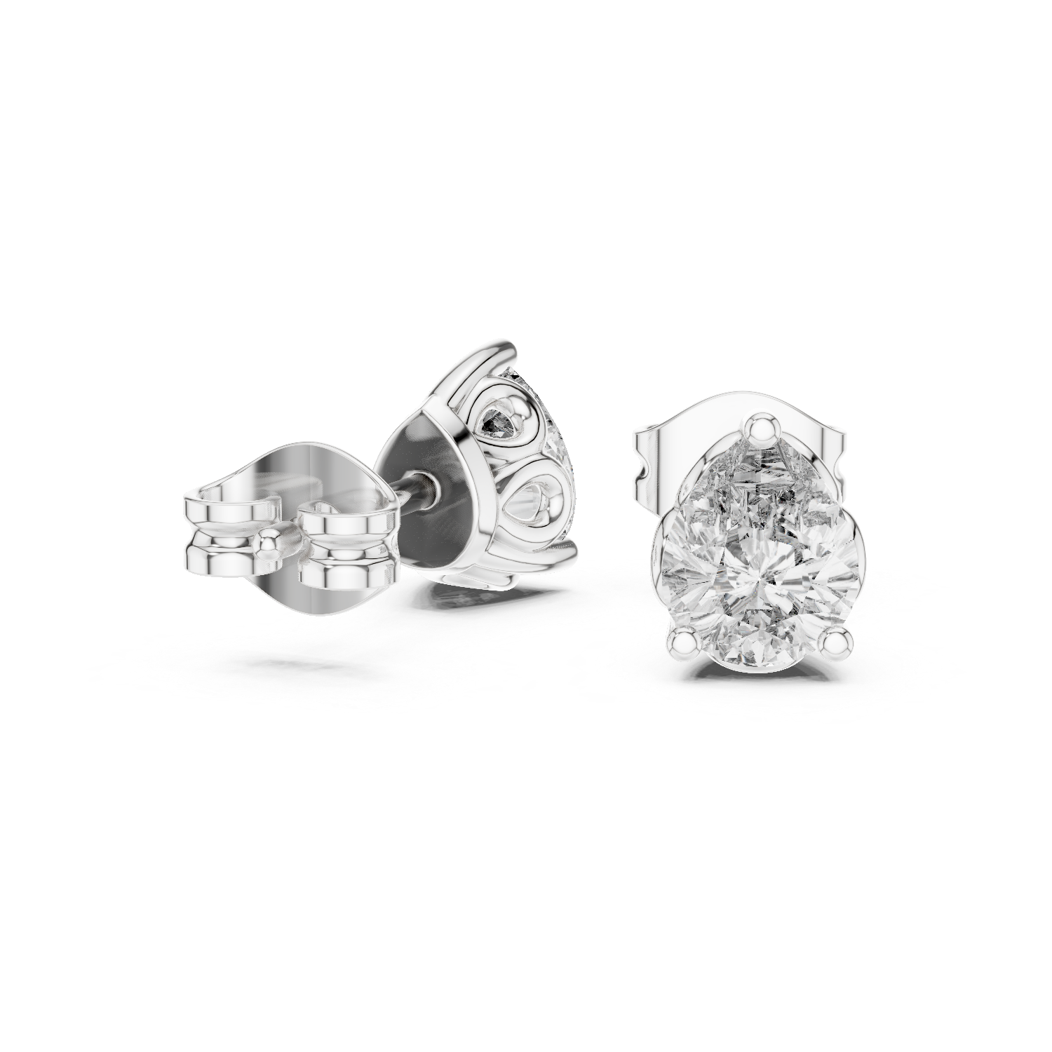 High-End Pear Diamond Stud Earrings – Rose Gold Classic Design for Special Occasions & Daily Wear
