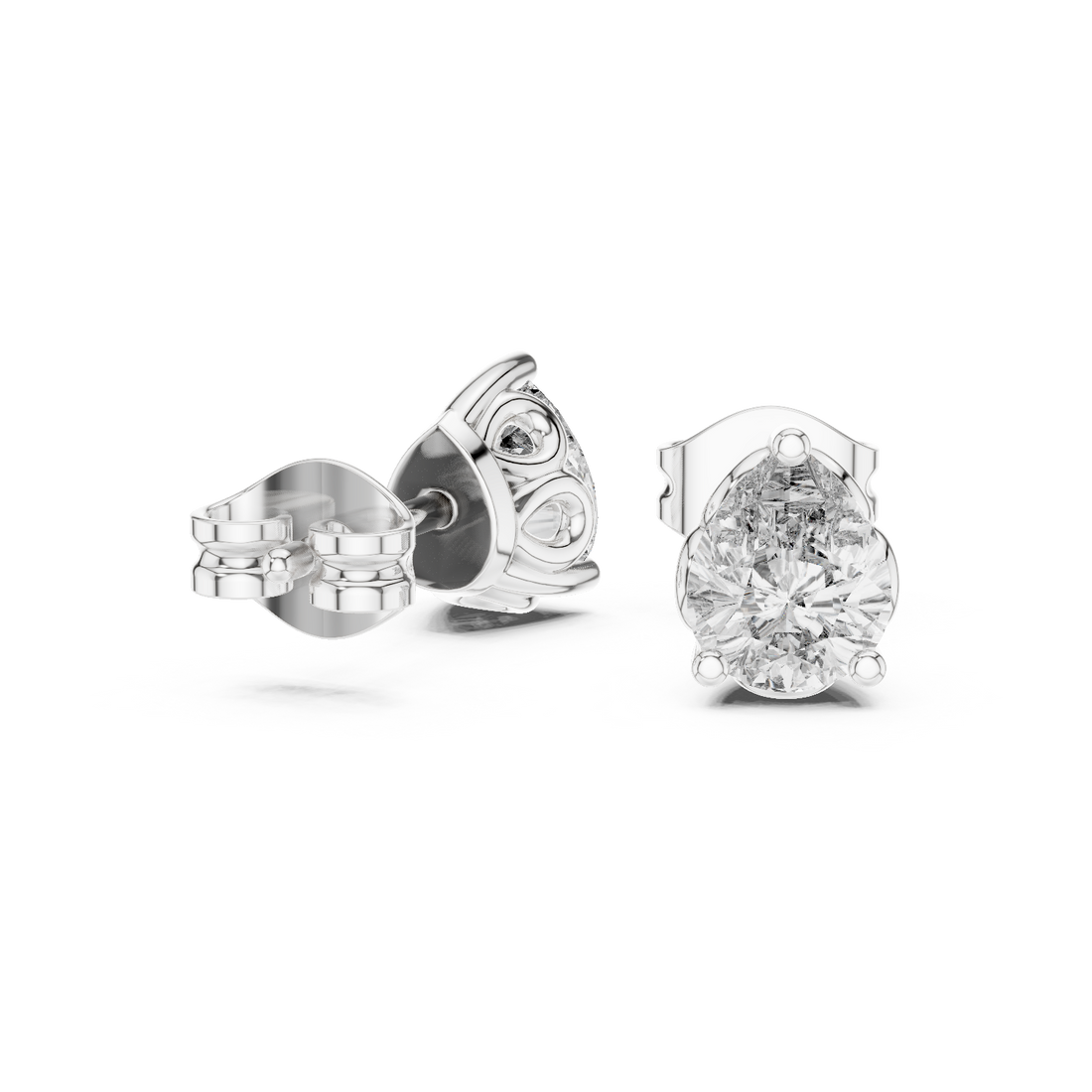 High-End Pear Diamond Stud Earrings – Rose Gold Classic Design for Special Occasions & Daily Wear